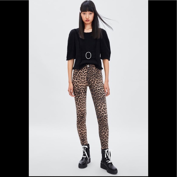 Zara Denim - Leopard skinny jeans